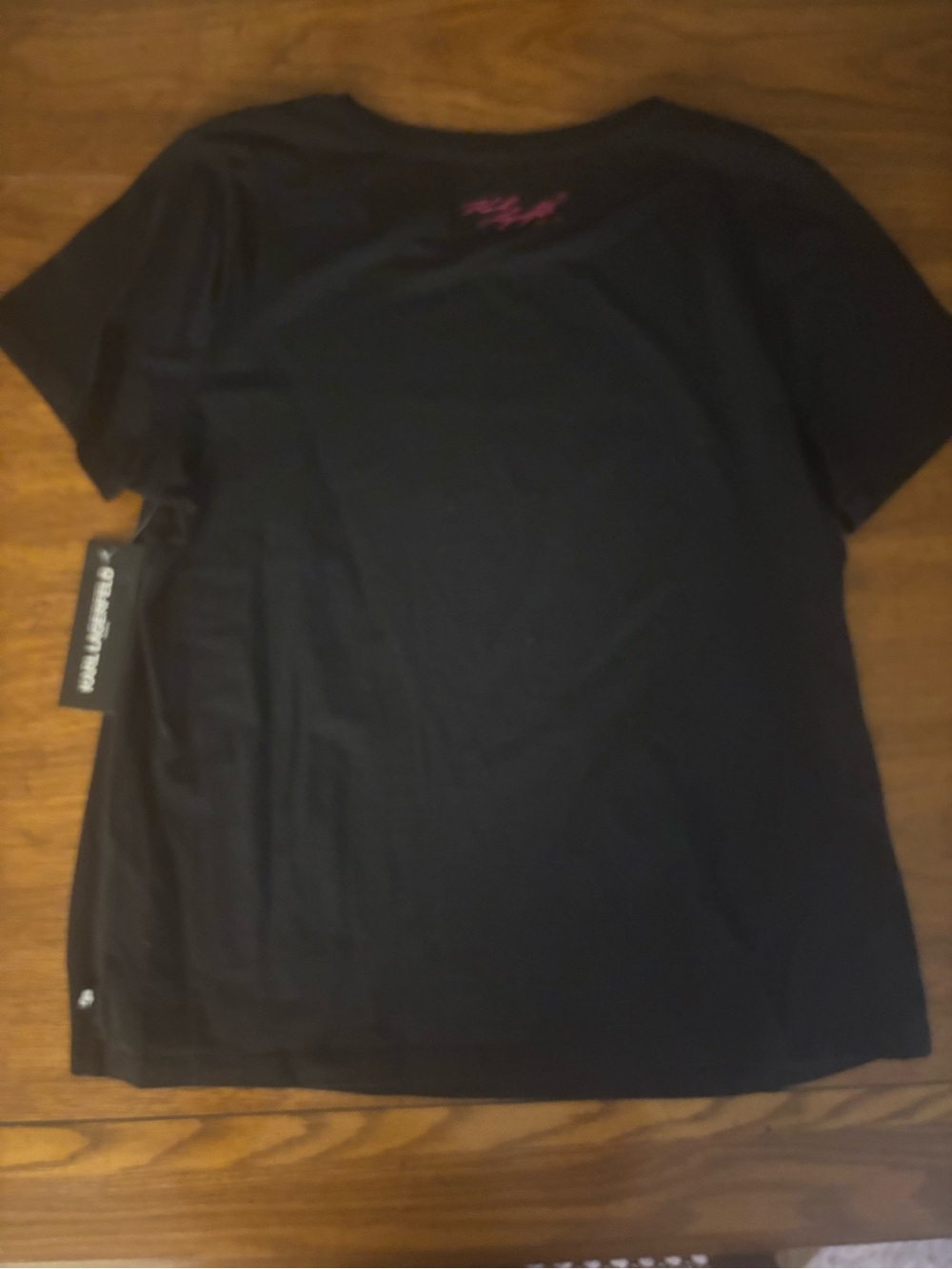 Karl Lagerfeld Paris Black Graphic Logo Tee - Multicolor Text - Picture 8 of 9